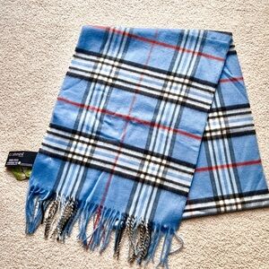 Cashmink V. Fraas Blue Plaid Scarf